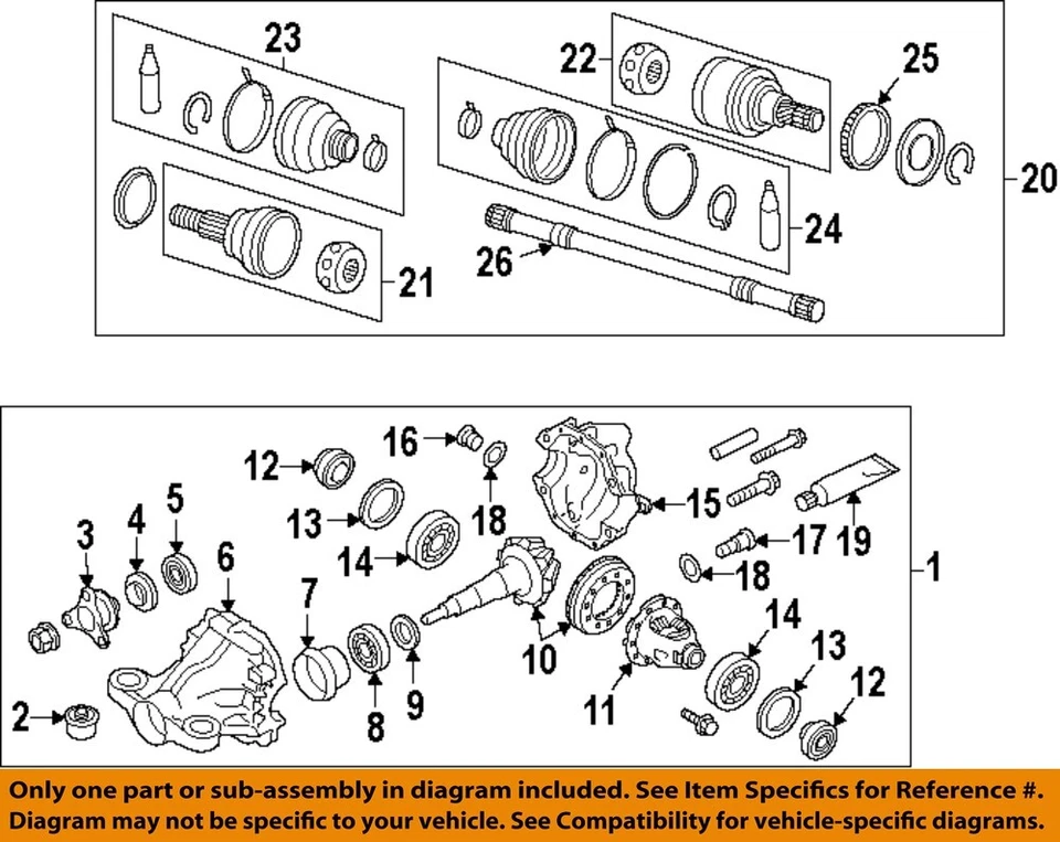 2011 2012 2013 Infiniti M56 OEM Rear Differential Carrier 2.611 Ratio - Image 3 of 4