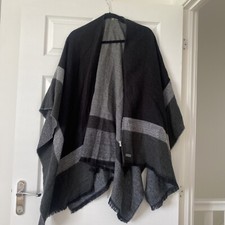 ** Marc New York Lagenlook Shawl Cosy Autumn One Size Grey Black **