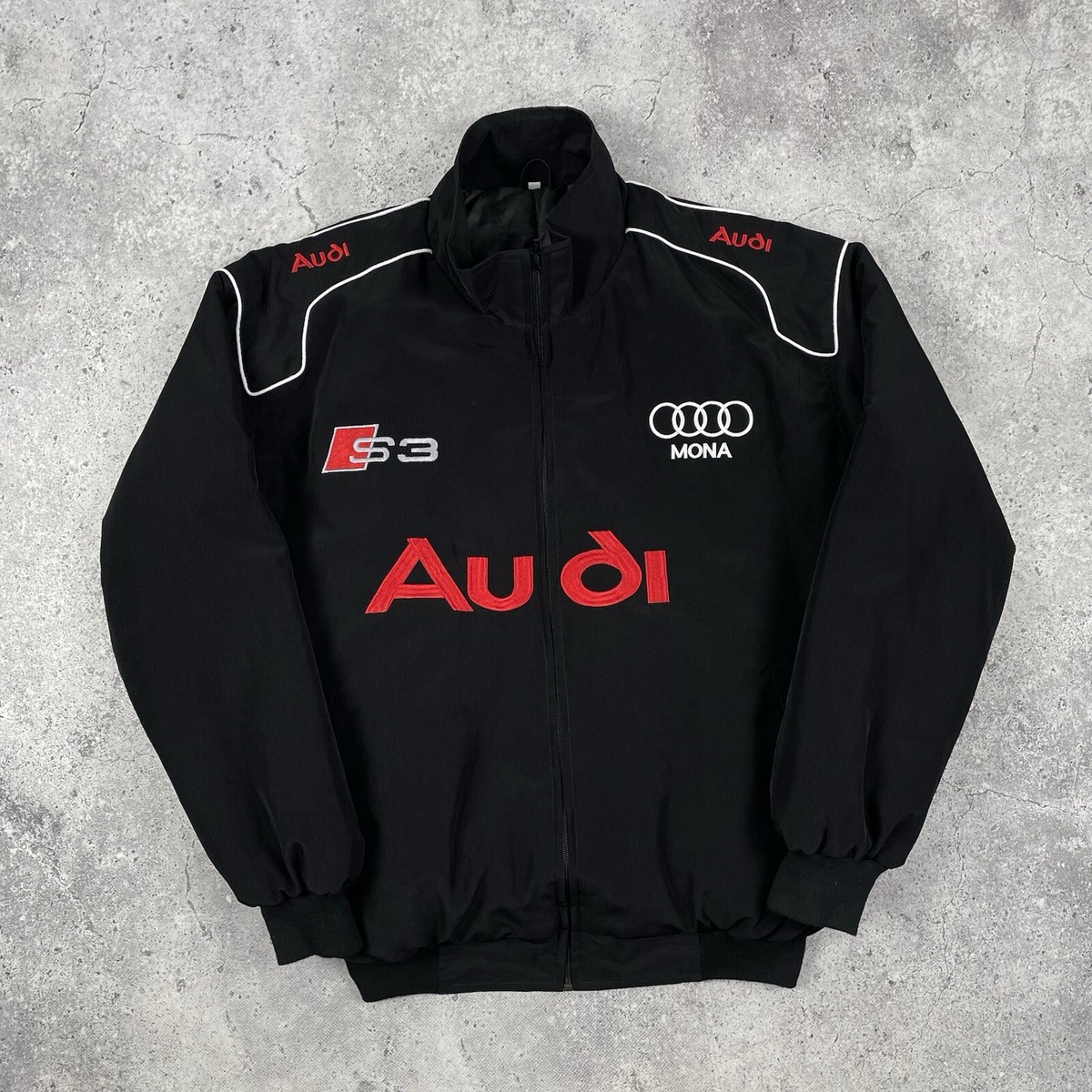 Vintage AUDI S3 Racing Jacket Men's Black Size L