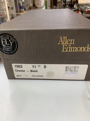 Allen Edmonds Chester Black Wing Tip 1903 11.5 D $275 Brand New In
