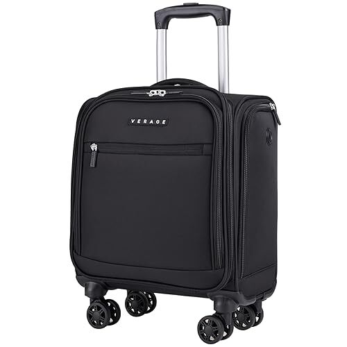 Underseat Carry On Luggage with Spinner Wheels Suitcase Softside Lightweight-image