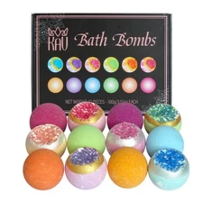 KAV Bath Bombs for Women Gift Set 12pcs, All Natural Organic Bubble Home Spa Set