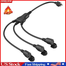 Outdoor Extension Cord with Multiple Outlets, 1 to 3 Splitter Max 1.5FT End t...