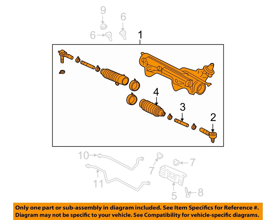 Used Rack and Pinion Assembly fits: 2004 Ford Explorer Power Rack and Pinion 4 D Foto 3 de 4