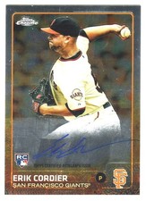 2015 Topps Chrome Rookie AUTOGRAPHS ERIK CORDIER RC Giants ON CARD AUTO