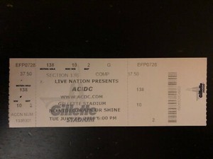 AC/DC UNUSED Ticket Stub 2009 Tour | eBay