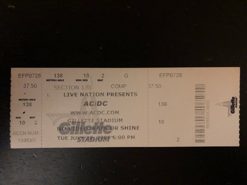 AC/DC UNUSED Ticket Stub 2009 Tour | eBay