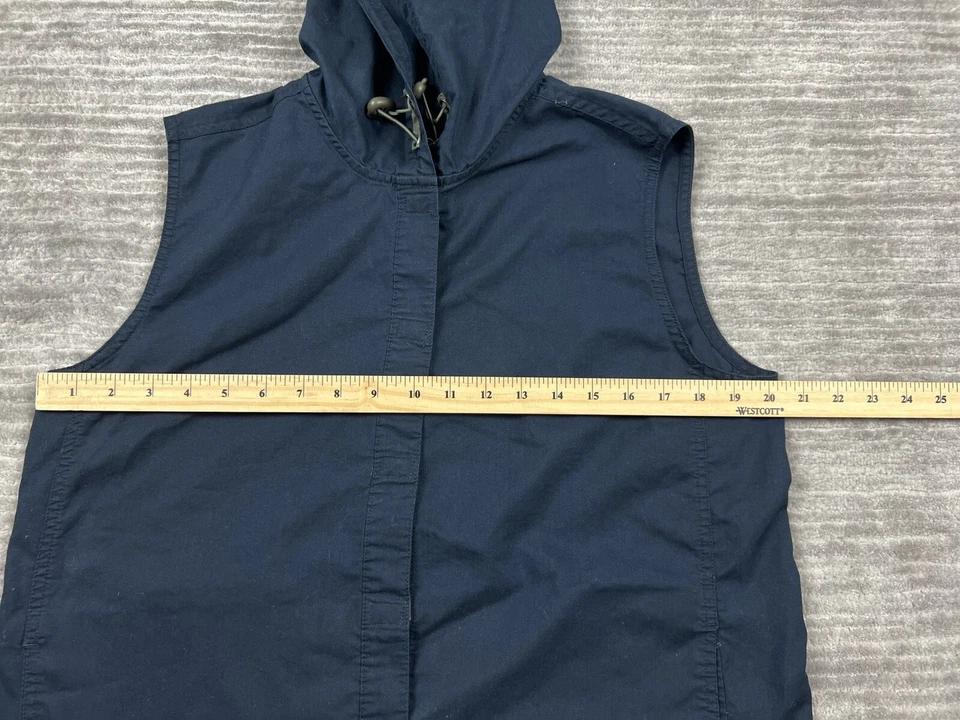 Top Route 66 para mujer grande azul sin mangas con capucha mezcla de algodón al aire libre Foto 4 de 4