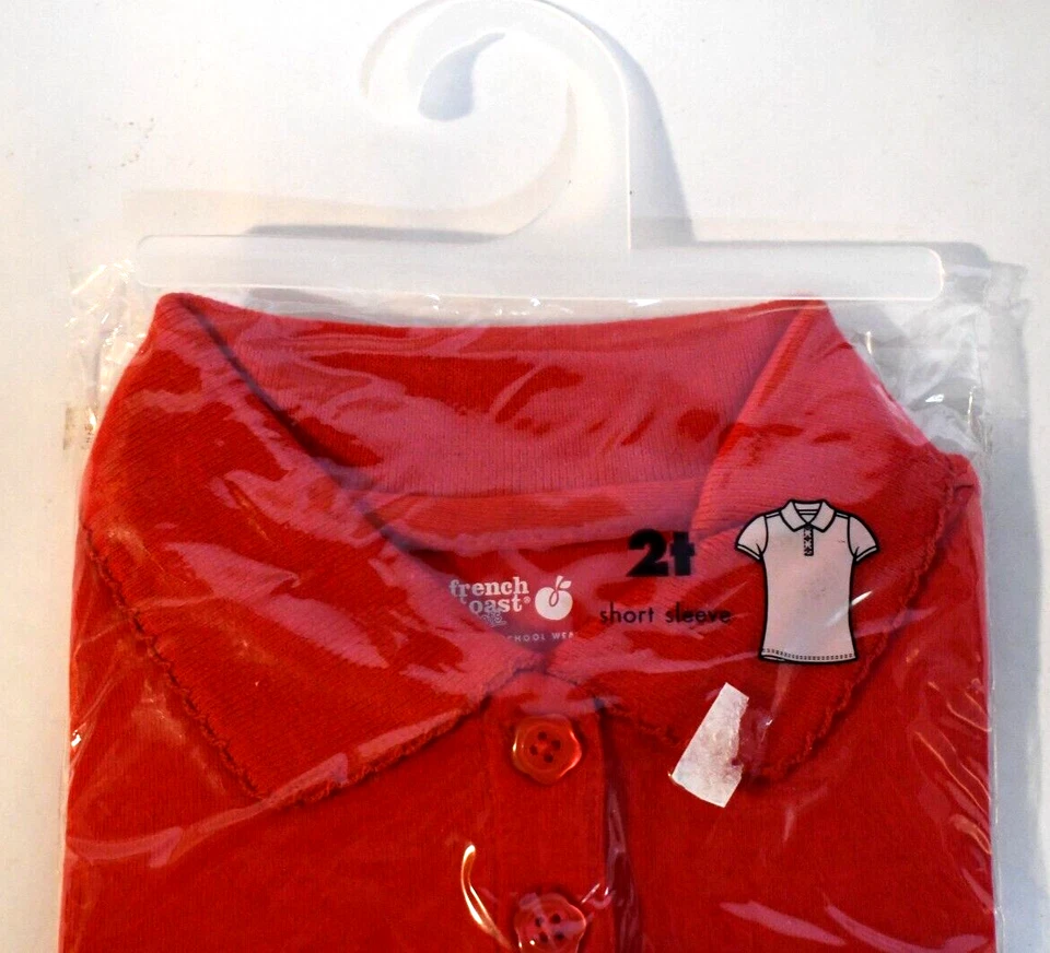 Nuevo en Paquete Polo French Toast Tots Manga Corta Niñas Talla 2T Rojo 2010 Foto 2 de 4