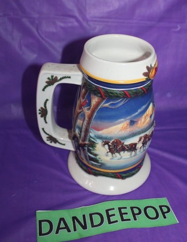 Anheuser Busch Budweiser Holiday Beer Stein Drinkware Mug 2000 CS416 Ceramarte - Picture 3 of 6