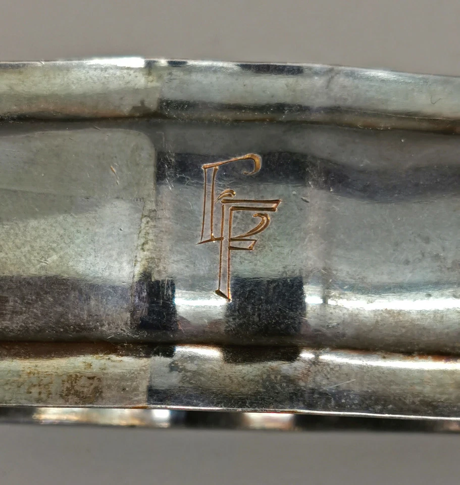 9130113 Versilberter Serviettenring um 1900/10 WMF Monogramm 6x2x3cm - Imagem 4 de 4