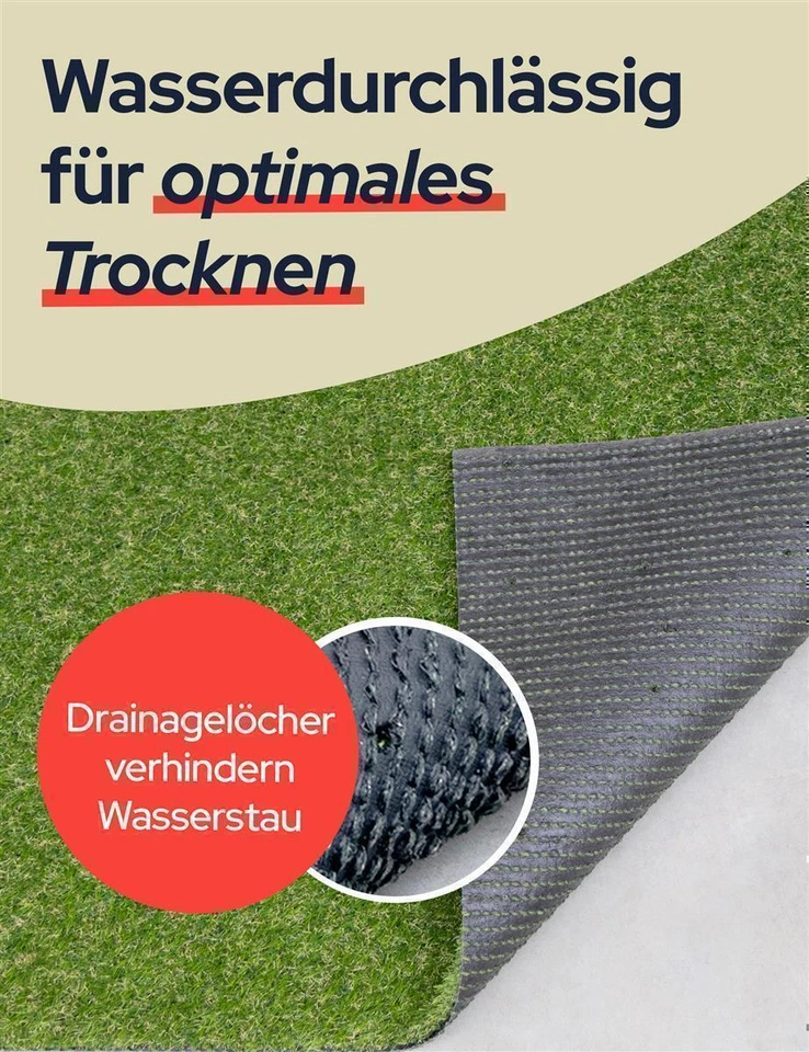 Kunstrasen KORSIKA Rasenteppich Bodenbelag für Balkon Terrasse Garten Meterware  - Bild 2 von 4