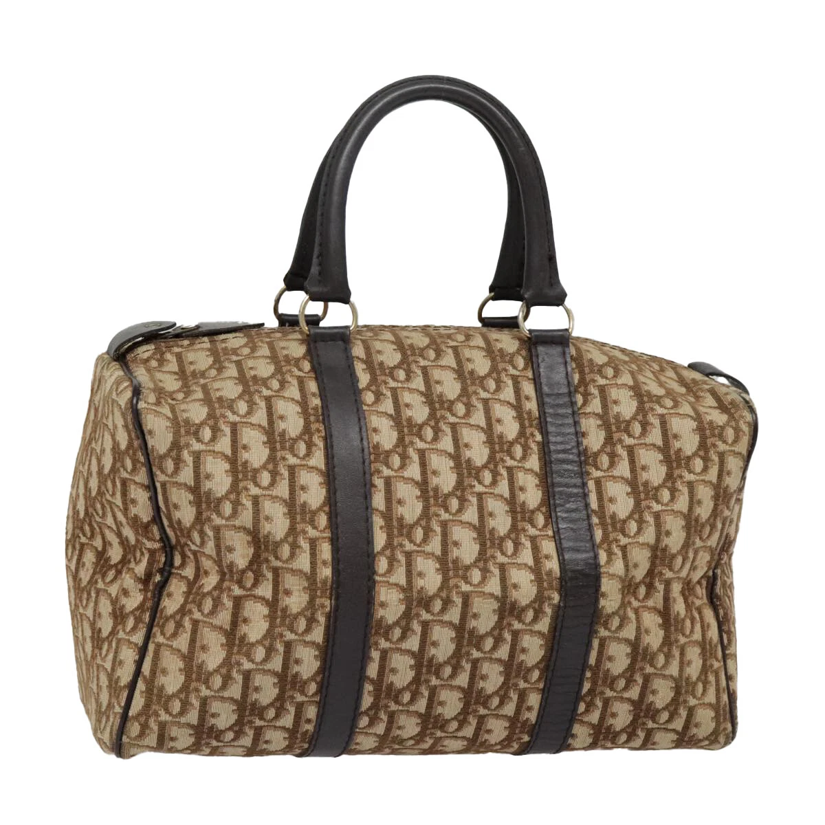 Sac Christian Dior Trotter toile Boston beige or authentique 92658