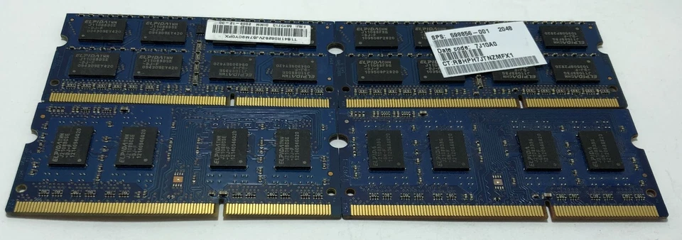 4x Elpida 4GB PC3 Laptop Ram EBJ141UF8BCS0-DJ-F - Image 2 of 2