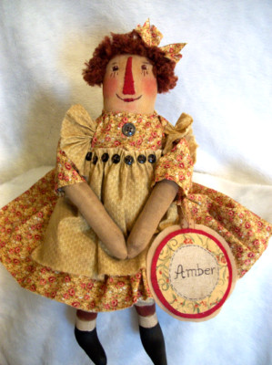 Pattern, sewing, primitive doll, Raggedy Annie , 21 in., Dumplinragamuffin #124