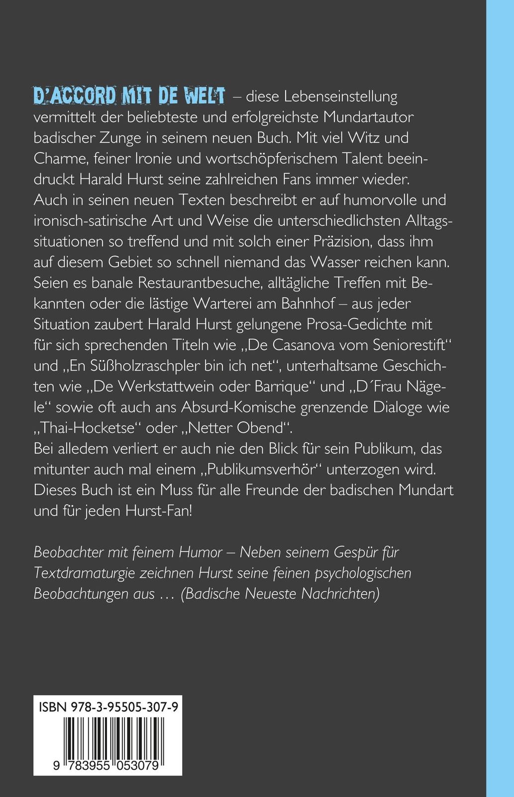 Thumbnail - D'accord Mit De Welt - Harald Hurst - 9783955053079