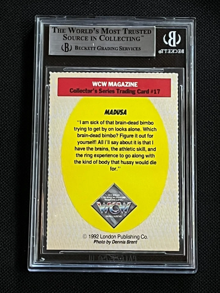 MADUSA 1992 WCW WRESTLING MAGAZINE ROOKIE SIGNED AUTOGRAPHED CARD BAS AUTHENTIC - Image 2 of 2