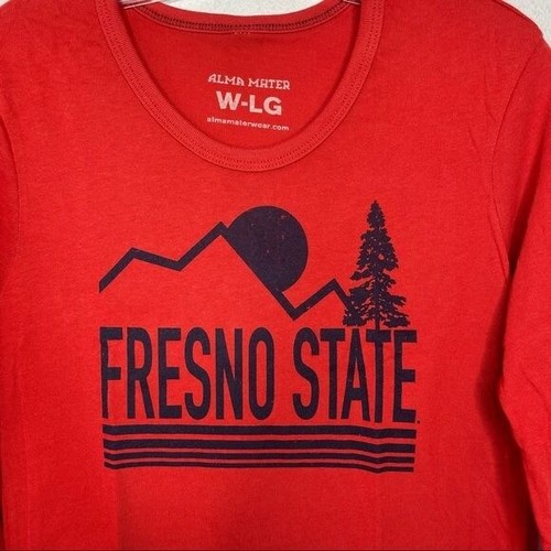 Neu Fresno State Alma Mater NCAA rotes Langarmshirt in Größe Large - Bild 3 von 5