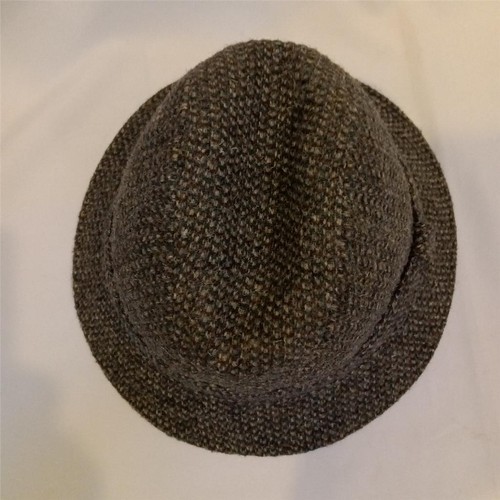 Pendleton Tweed Fedora Hat Mens M Virgin Wool USA Vtg 90s Grey Blue Brown Tweed - Picture 5 of 9