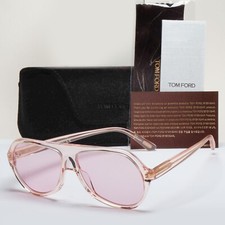 Tom Ford Sunglasses Thomas Transparent Pale Pink Square FT0732 TF 732 72Y
