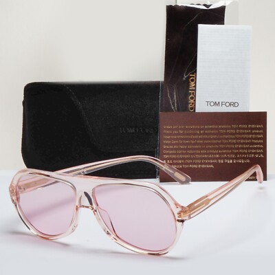 Tom Ford Sonnenbrille Thomas Transparent Hellrosa Eckig FT0732 TF 732 72Y