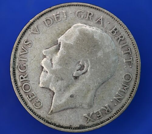 Moneta brytyjska - 1924 szyling Jerzy V, 1/- 50% srebrna rzadka moneta [29703] - Zdjęcie 1 z 2