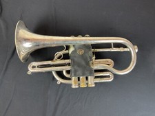 CORNET a PISTON Instrument de MUSIQUE Ancien argenté a Vent eterna getzen p01341