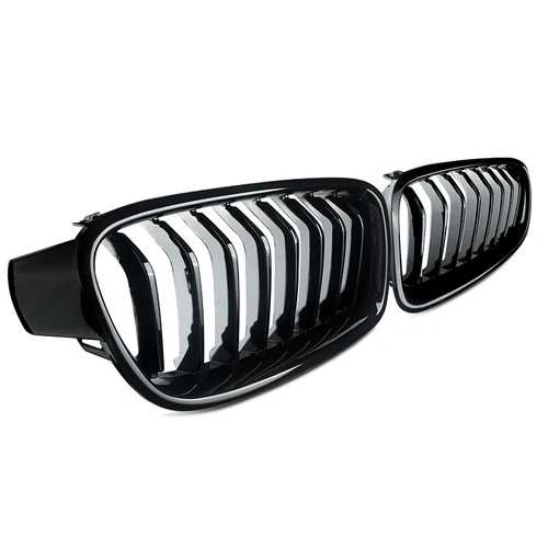 For BMW 3 Series F30 F31 F35 2012-18 ABS Gloss Black Front Bumper Kidney Grilles - Picture 5 of 16
