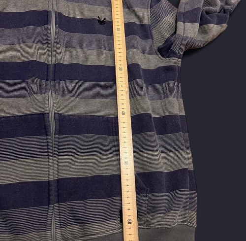 Men's Y2K Baggy Zoo York Purple & Grey Striped Full Zip Hoodie Size XL - 第 4/4 張圖片