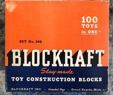 Antique Blockraft Toy Construction Wooden Blocks  Set #100. 100 Toys In One