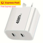 40W DUAL USB-C PD Fast Charging Wall USB C Charger Power Adapter Type-C Brick AU