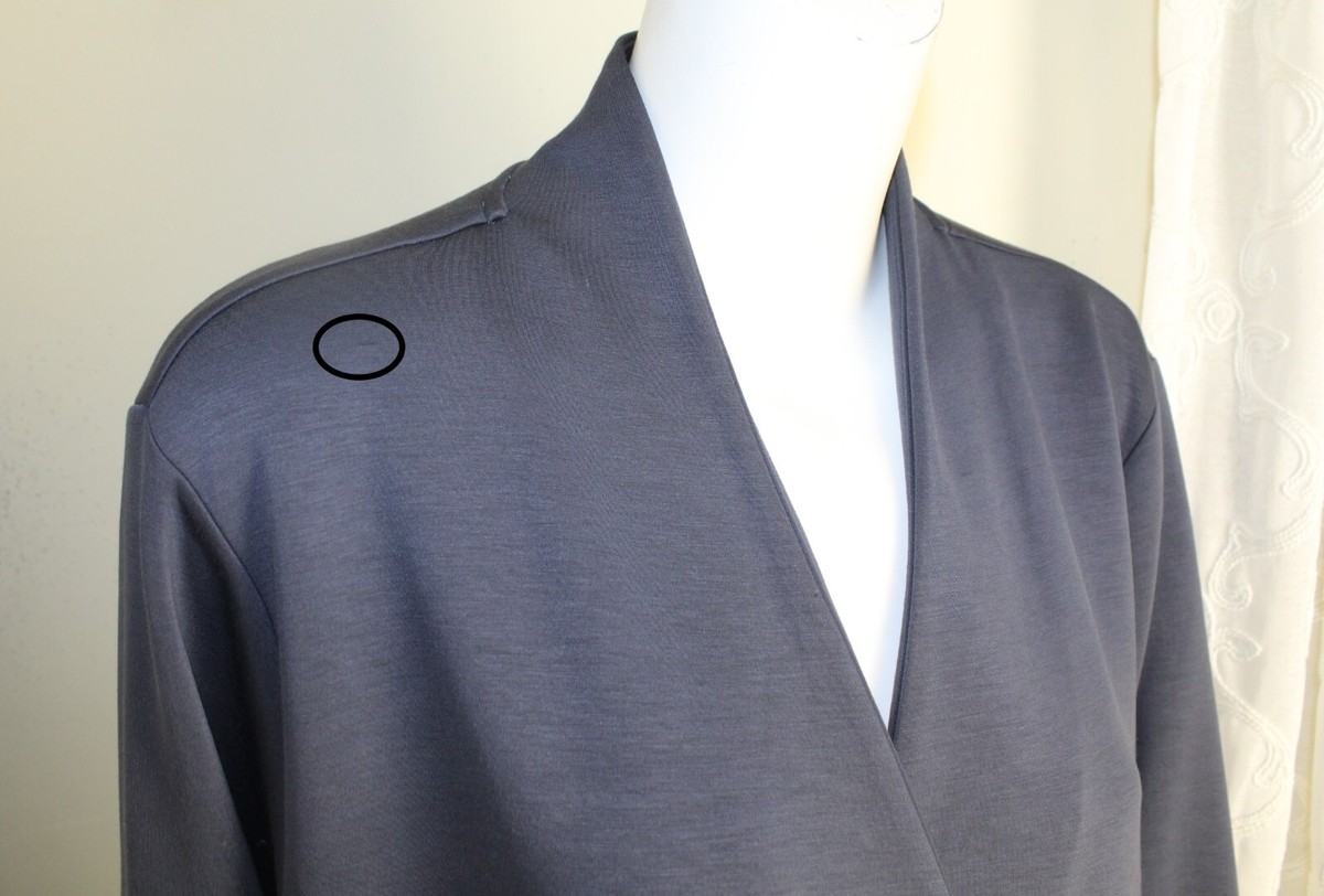 J.jill Sz 2X Gray Wrap Front Pullover Blosue Shirt Top Beautiful