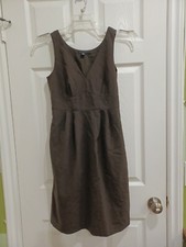 Banana Republic Sz 4 Stretch Brown Wool Sleeveless A Line Dress