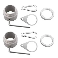 2PC Heavy-Duty Flag Pole Rings 1.25 Inch Aluminum Alloy 360° Mounting Rings