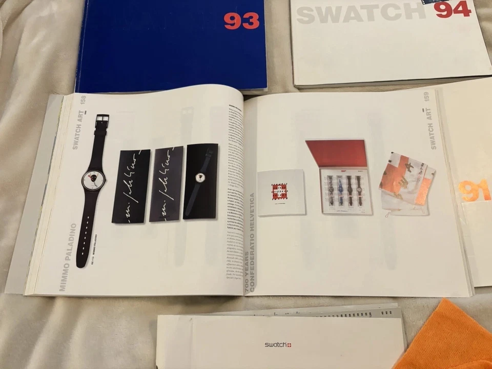 4 catálogos e índices vintage de livros de relógios suíços Swatch 1983-1992 1993 1994 - Imagem 3 de 4