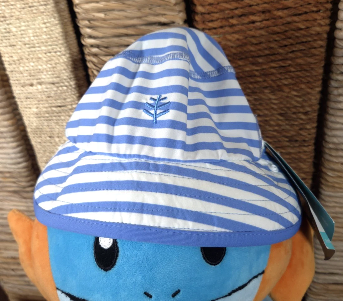 NWT Coolibar Kid's Linden Sun Bucket Hat 12-24M Baby UPF 50+ Sun Blue Striped