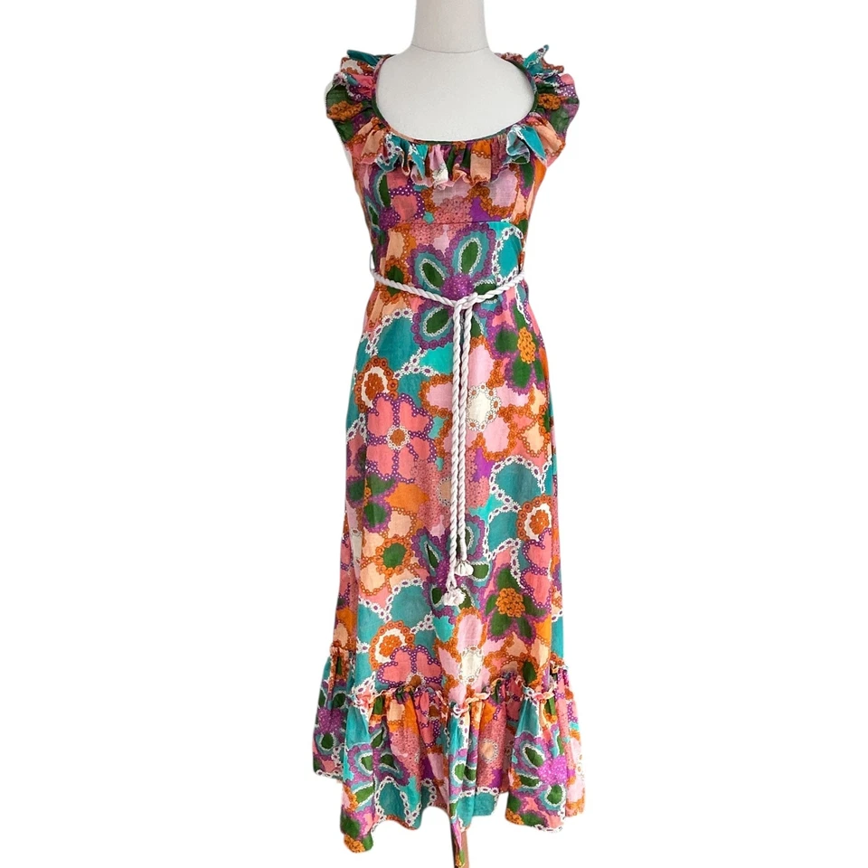 Zimmermann Lola Frill Midi Dress Size 1 AU 10 US 6 BNWT Designer Event Resort - Image 2 of 4