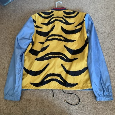AUTHENTIC GUCCI Embroidery Tiger Logo Jacket Size 46 Blue
