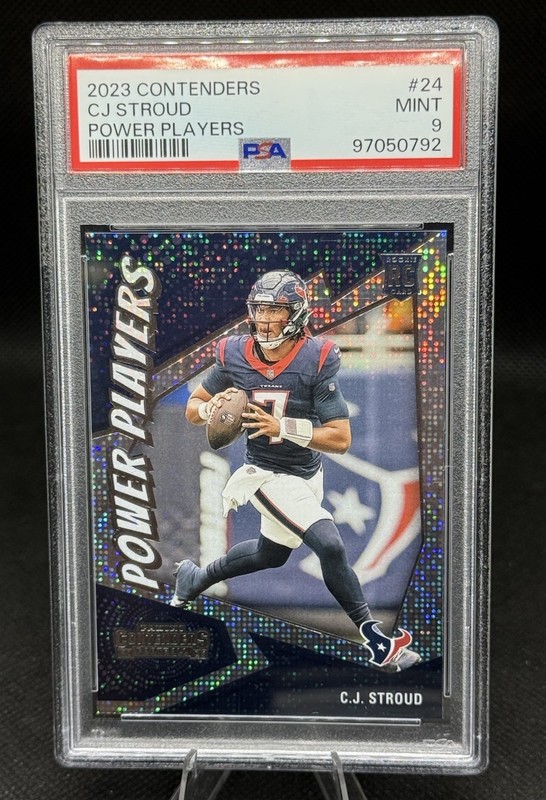 2023 Panini Contenders - Power Players Sparkle C.J. Stroud Rookie PSA 9