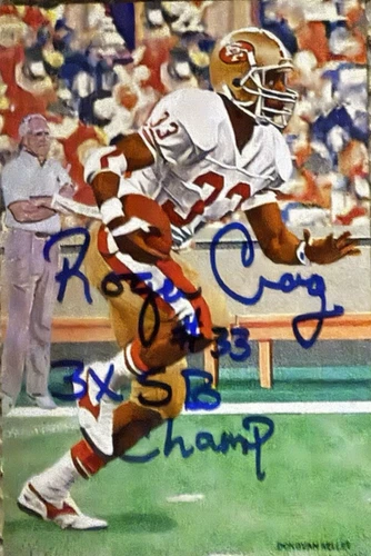 ROGER CRAIG 49ers SIGNED AUTOGRAPHED 4x6 CUSTOM ART CARD NEBRASKA CORNHUSKERS
