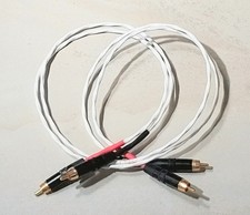 Custom Made Audiophile RCA Interconnect Cables 36" PAIR Gold Plate Silver Imagin