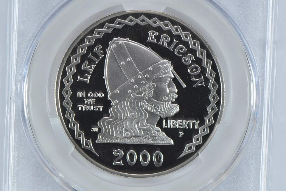 2000-P Leif Ericson Commemorative Silver Dollar PR69 DCAM CAC CACg *9511 - Image 3 of 4