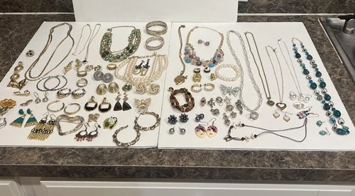Estate Sale Of Vintage Costume Jewelry All Wearable 60+ Pieces