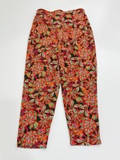 J. Crew Jamie Pull On Pants Sz 4 Green Multicolor Floral Ankle Pockets Boho