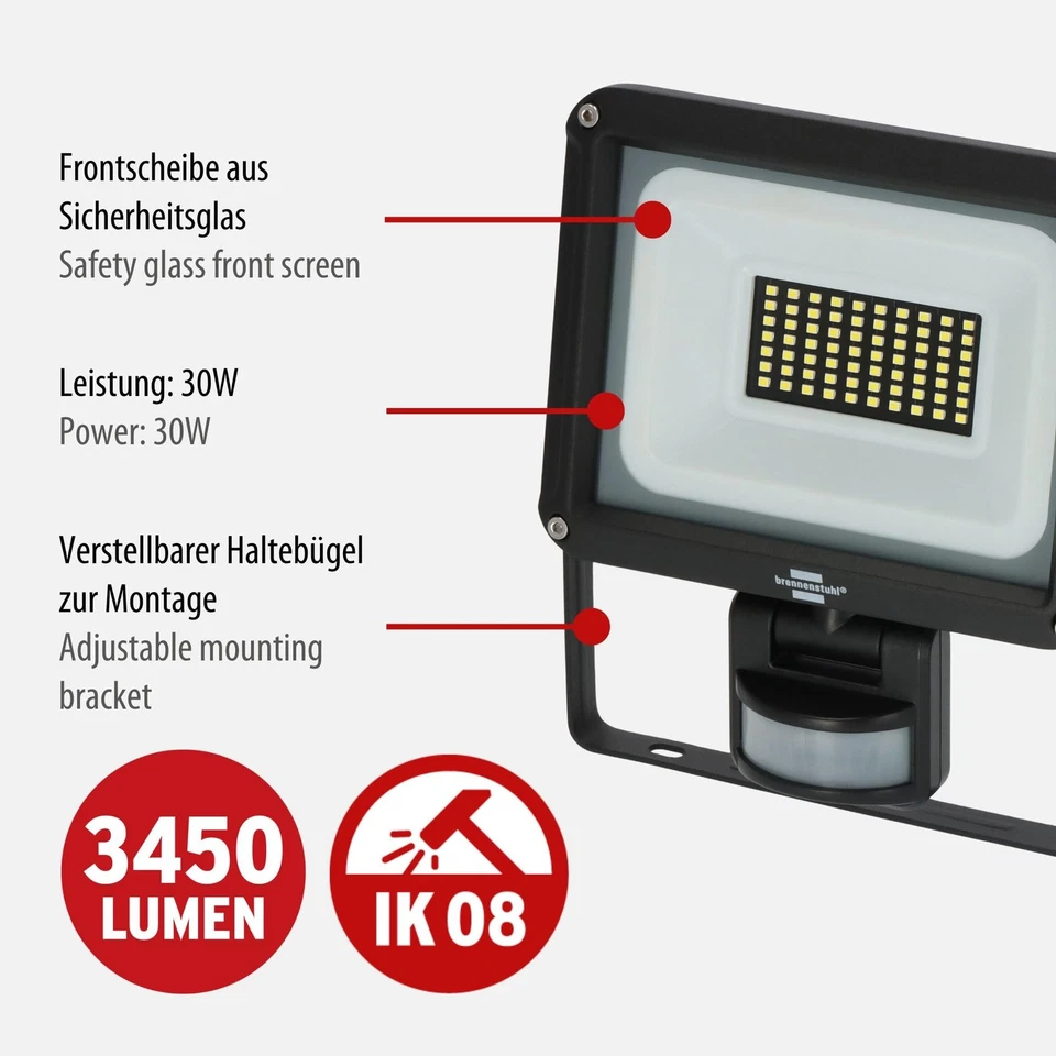 LED Strahler JARO 4060 P LED Wandstrahler für außen IP65, 30W, 3450lm, 6500K,... - Bild 2 von 4