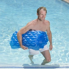 Swim Central 85IN Blue Roll 'N' Go Inflatable Pool Air Mattress Pillow