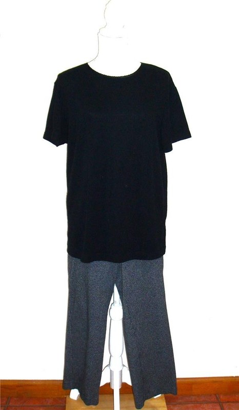CAROLYN TAYLOR Black Top EUC MEDIUM & Black & Gray Tweed Pants EUC MED - LGE