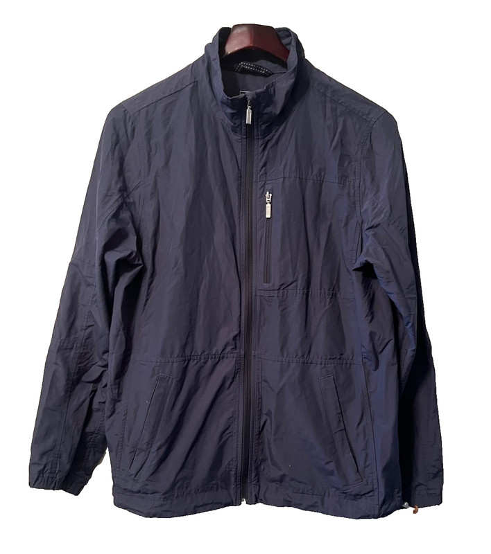 L.L. BEAN NAVY LIGHTWEIGHT FULL ZIP WINDBREAKER JACKET WOMEN MEDIUM REGULAR