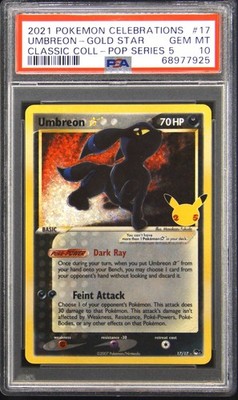 2021 POKEMON CELEBRATIONS CLASSIC COLLECTION #17 UMBREON-GOLD STAR