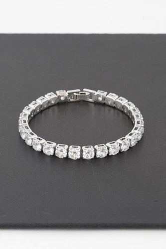 Cubic Zirconia Tennis Bracelet 6mm Wide Lead and Nickel Compliant